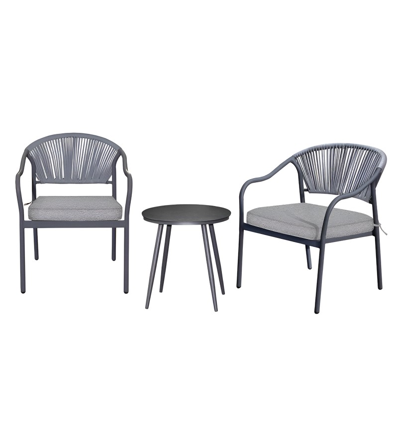 Outdoor table and chairs 2+1 (2 chairs; 1 table) LUC-2514 gray